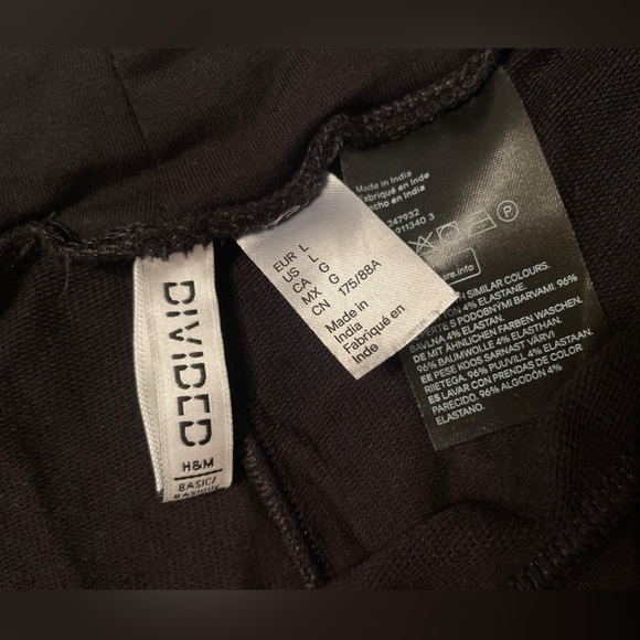 H&M Black Basic Cotton Stretch Leggings Size Large - Picture 8 of 8